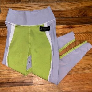 Rare Adidas colorblock 💜💚high rise sculpting leggings Discontinued Like New #gym